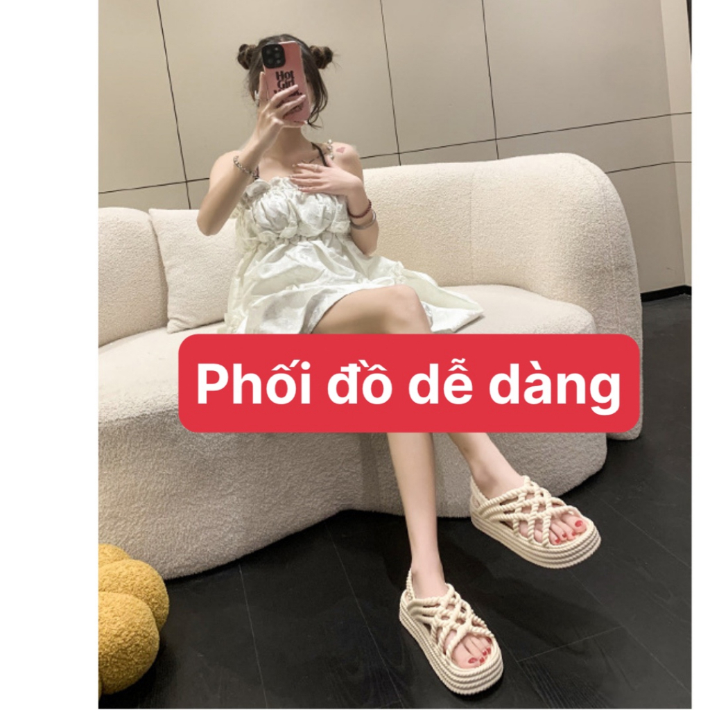 Dép sandal nữ quai hậu đế cao 4cm thời trang sang chảnh đi mưa eva unisex ulzzang có quai hậu êm chân