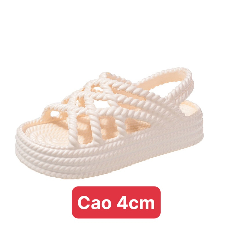 Dép sandal nữ quai hậu đế cao 4cm thời trang sang chảnh đi mưa eva unisex ulzzang có quai hậu êm chân