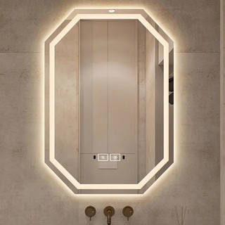 Gương Treo Tường, Gương Nhà Tắm Đèn Led Cảm Biến Hình Lục Giác Hiện Đại