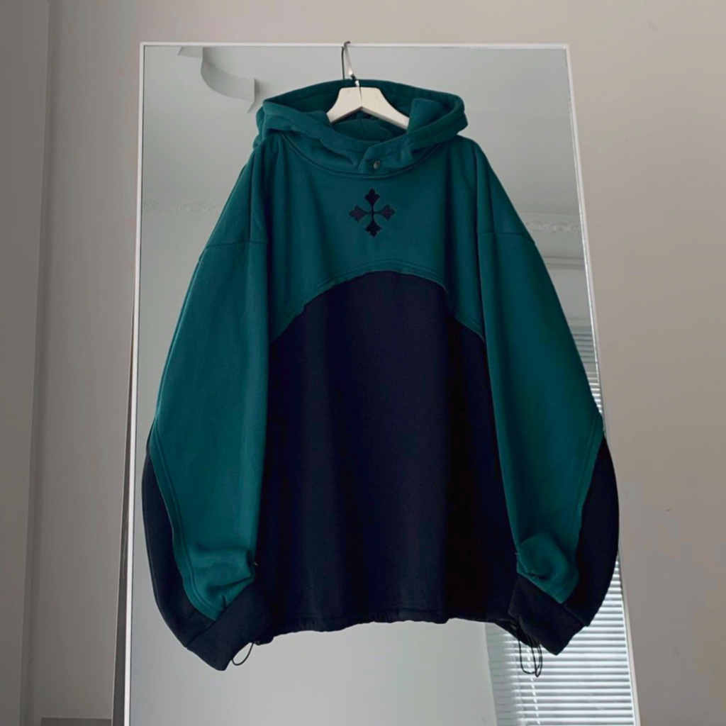 Áo khoác hoodie nỉ bông hình thêu phối 2 màu unisex_SSSTore