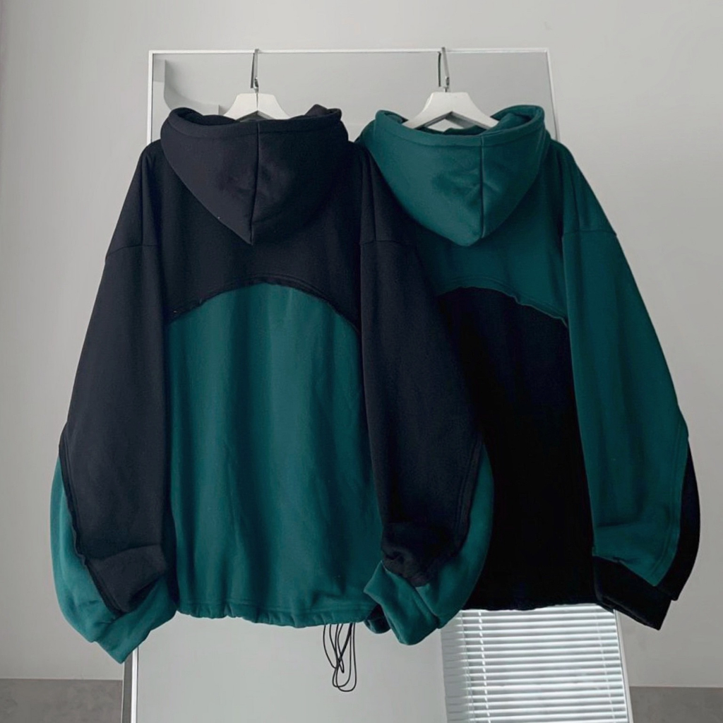 Áo khoác hoodie nỉ bông hình thêu phối 2 màu unisex_SSSTore