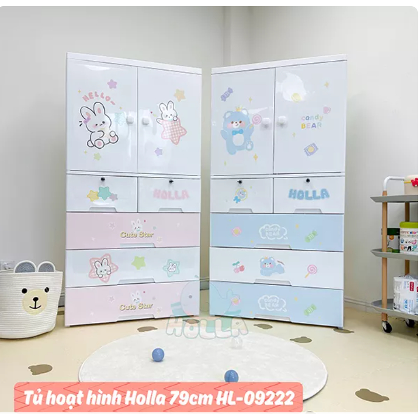 Tủ 5 tầng hoạt hình Holla HL-09193,HL-09222,an toàn và tiện ích mầu sắc tươi sáng giúp không gian thêm thoáng đãng