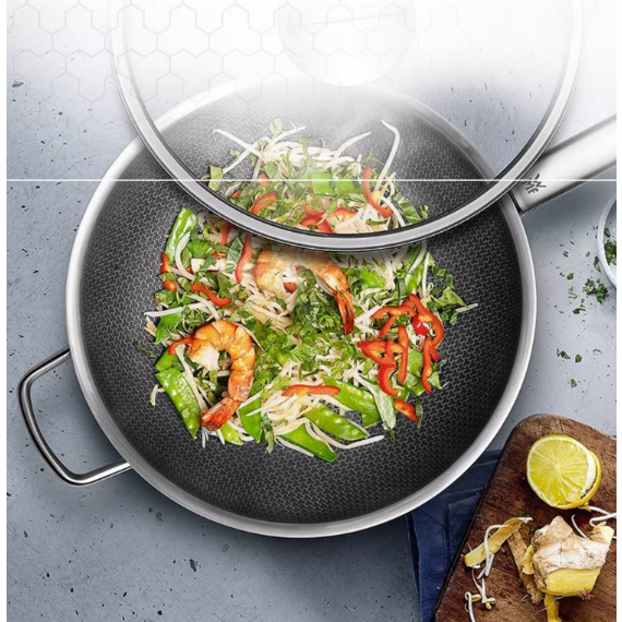 CHẢO SÂU LÒNG WMF WOK 30CM KÈM VUNG KÍNH
