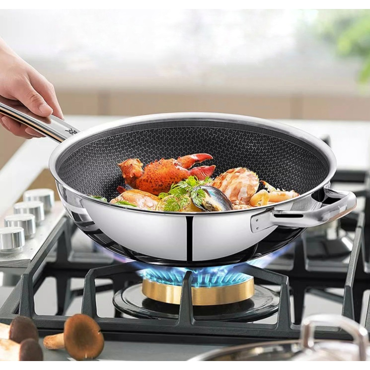 CHẢO SÂU LÒNG WMF WOK 30CM KÈM VUNG KÍNH