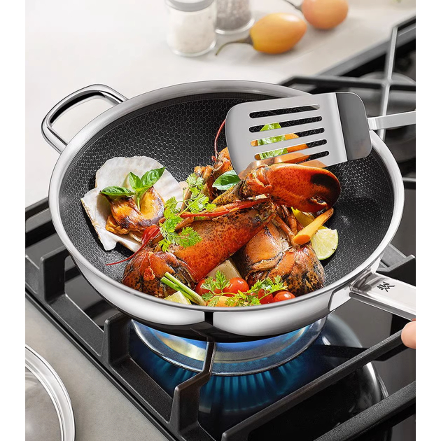 CHẢO SÂU LÒNG WMF WOK 30CM KÈM VUNG KÍNH