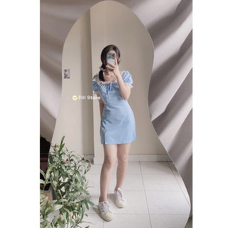 Đầm Xanh Phối Ren (sẵn)