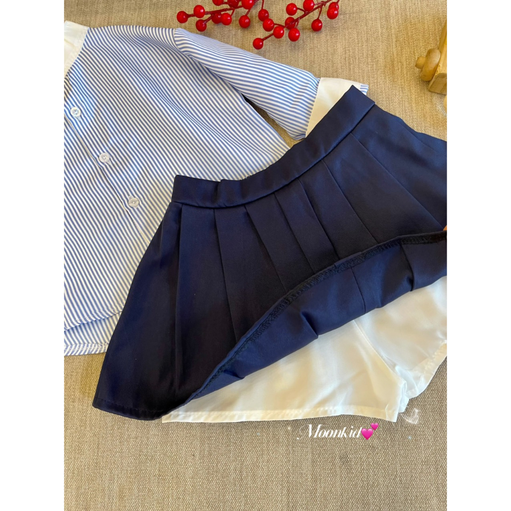 Set bộ chân váy cho bé gái đi học từ 10-24kg