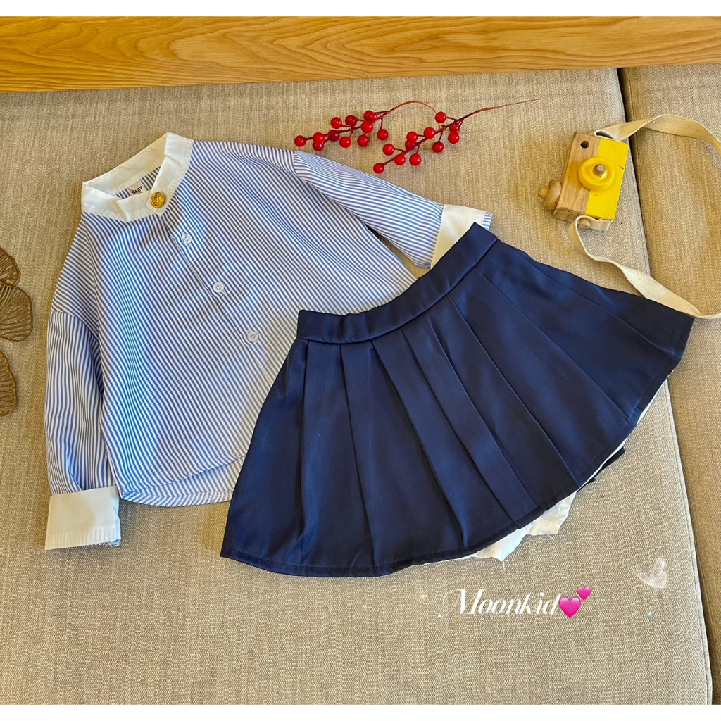 Set bộ chân váy cho bé gái đi học từ 10-24kg