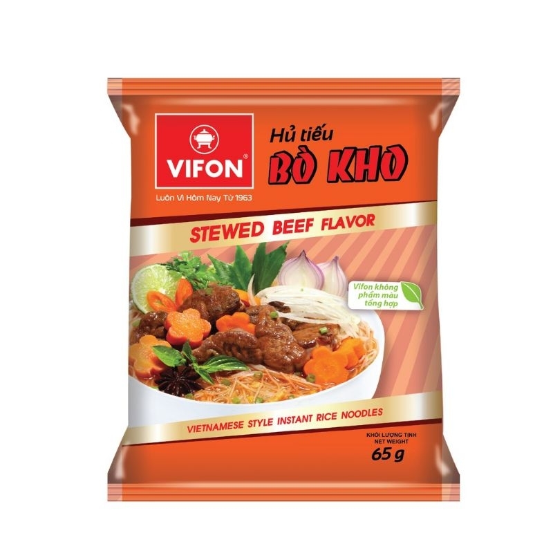 Hủ Tiếu Bò Kho, Nam Vang, Sườn Heo VIFON 65g/Gói