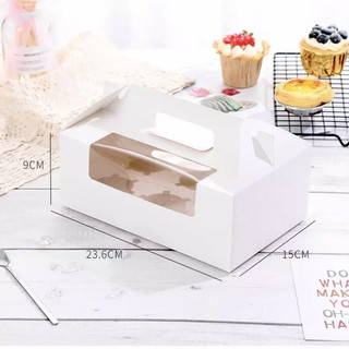 Hộp Đựng Bánh Cupcake Trắng