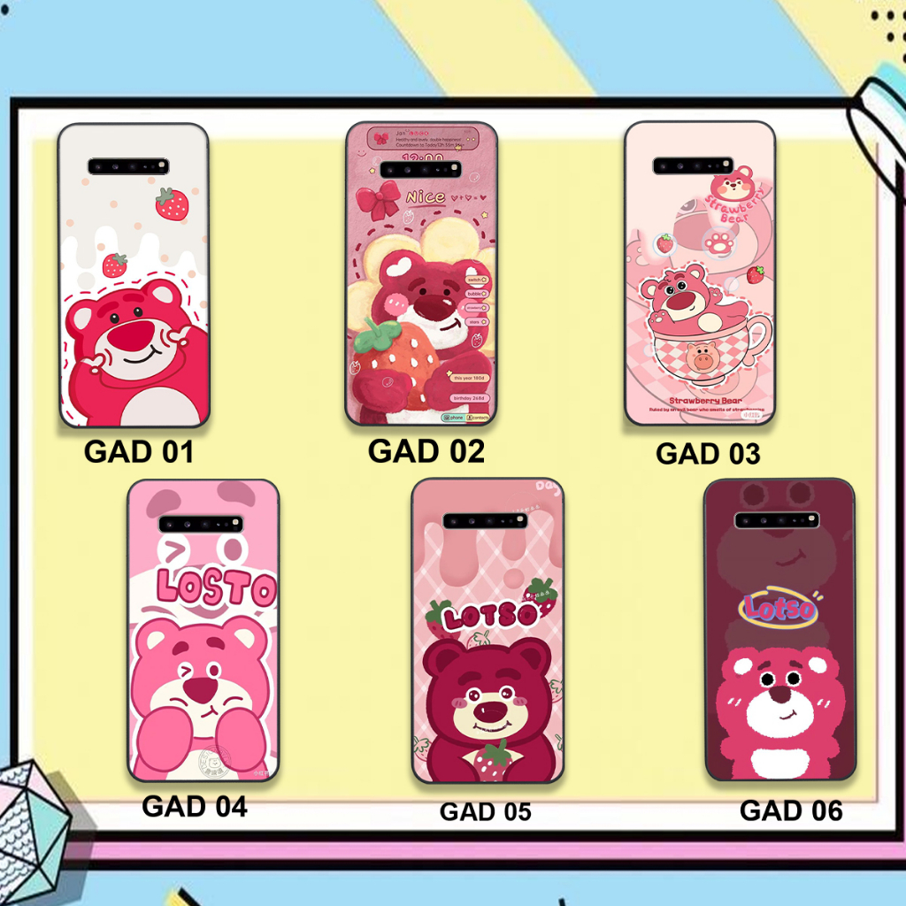 ỐP LƯNG SAMSUNG S10 - S10 PLUS - S10 LITE - S10 5G - S10E  , IN HÌNH GẤU LOTSO ĐÂU HỒNG.