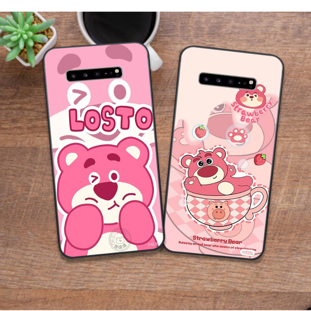 ỐP LƯNG SAMSUNG S10 - S10 PLUS - S10 LITE - S10 5G - S10E  , IN HÌNH GẤU LOTSO ĐÂU HỒNG.