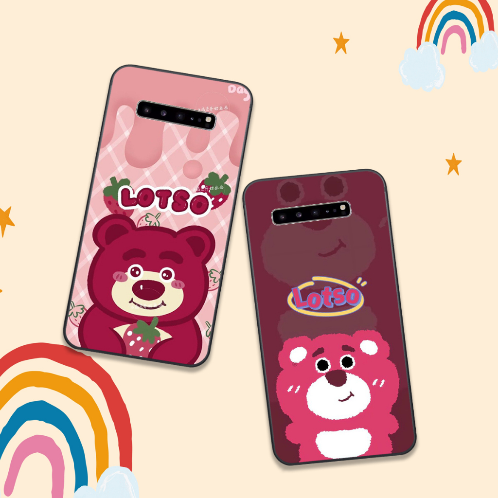 ỐP LƯNG SAMSUNG S10 - S10 PLUS - S10 LITE - S10 5G - S10E  , IN HÌNH GẤU LOTSO ĐÂU HỒNG.