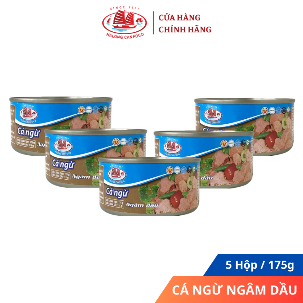 COMBO 5 Cá Ngừ Cắt Khúc Ngâm Dầu 115/175g - Đồ Hộp Hạ Long