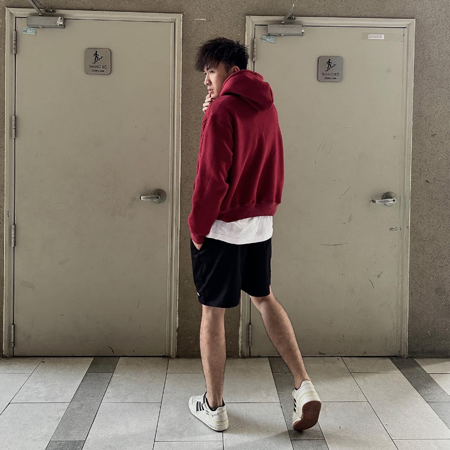 Áo Hoodie Drill Boxy Gucoon  Red, Áo Hoodie nỉ Unisex nam nữ dày dặn đứng form màu Đỏ