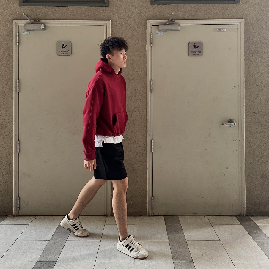 Áo Hoodie Drill Boxy Gucoon  Red, Áo Hoodie nỉ Unisex nam nữ dày dặn đứng form màu Đỏ