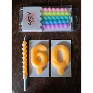 Nến sinh nhật màu cam pastel
