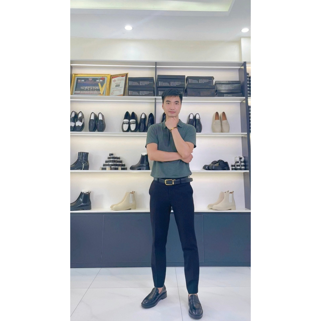 Giày da bò Penny Loafer Black LEMANS, giày lười công sở, da bò nguyên tấm, Bảo hành chính hãng 24 tháng