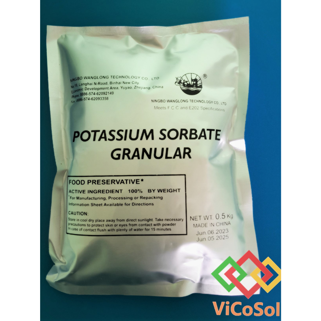 Bao nguyên 500g Chống mốc thực phẩm Kali Sorbate (E202)