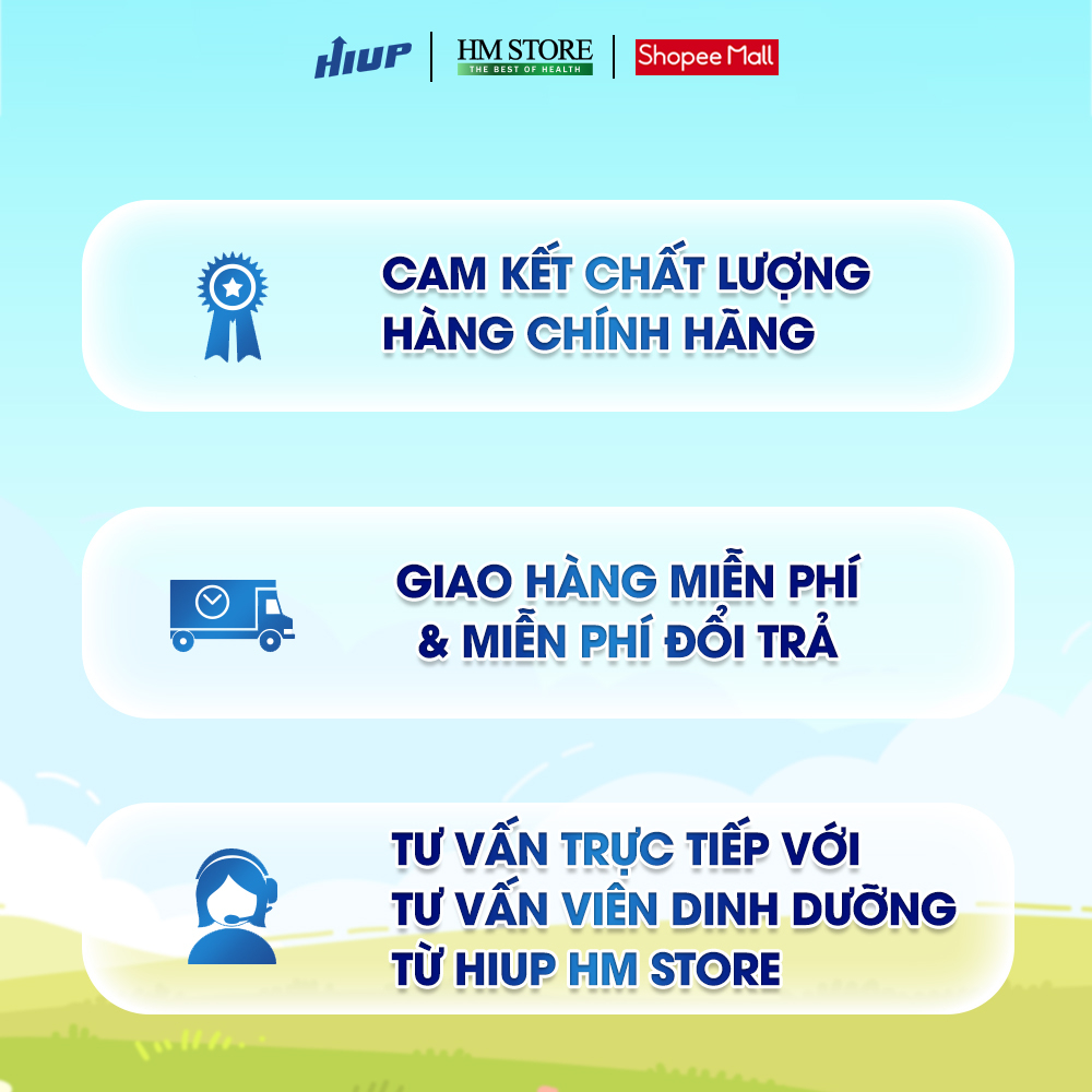 Combo 3  Sữa bột HIUP tăng chiều cao, tăng cân cho trẻ từ 2 đến 15 tuổi tặng 1 HIUP, 1 D3K2