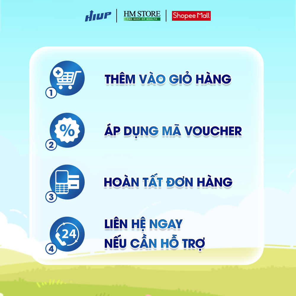 Combo 3 [TẶNG 2] Sữa bột HIUP tăng chiều cao, tăng cân cho trẻ từ 2 đến 15 tuổi tặng 1 HIUP, 1 D3K2