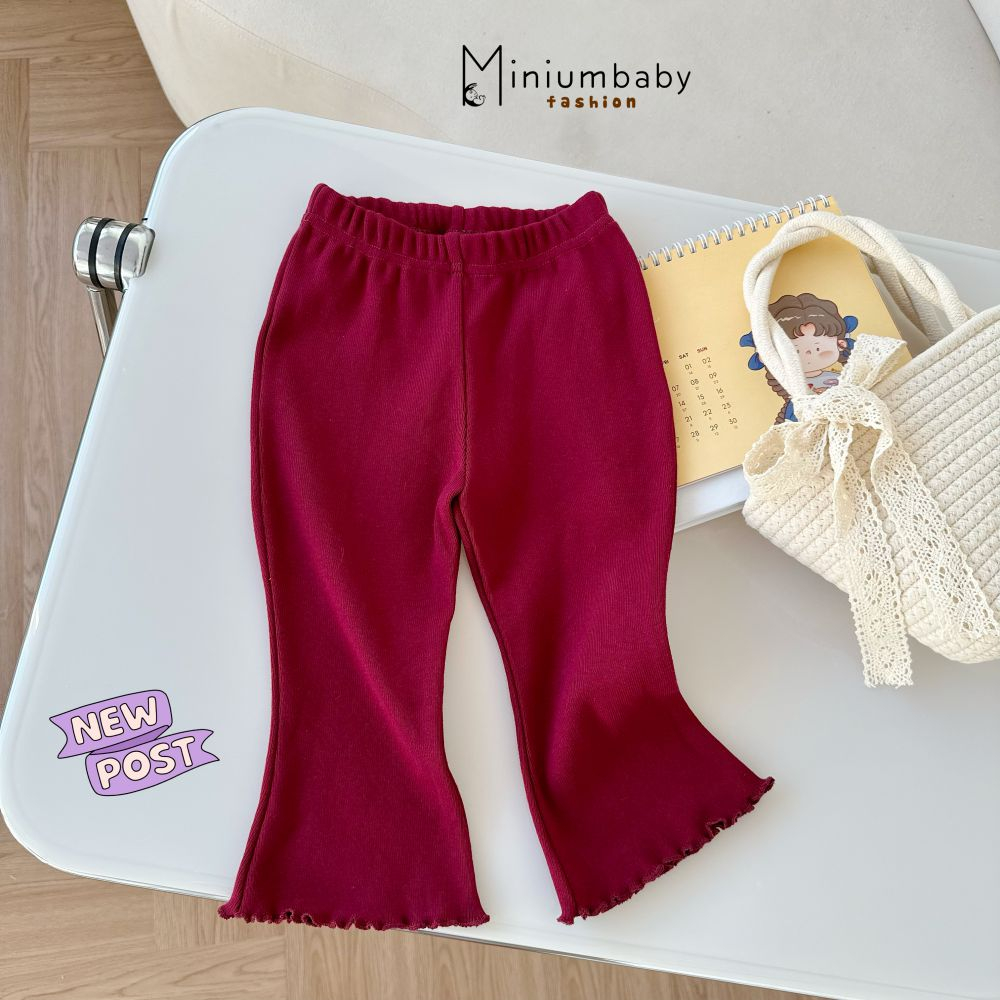 Quần dài ống loe cho bé gái chất liệu cotton co dãn, mềm min trendy , miniumbabyfashion QD1650