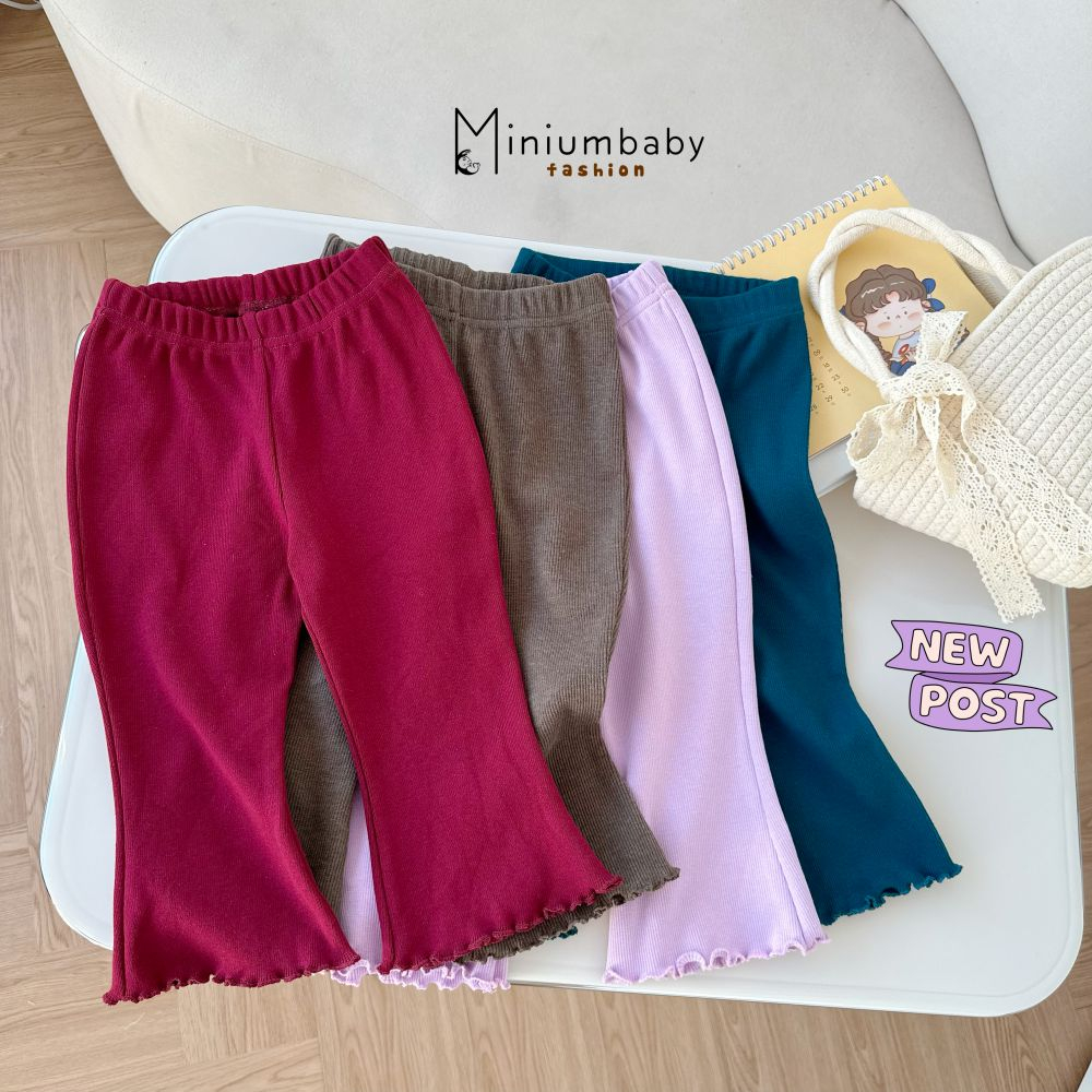 Quần legging ống loe dài, chất liệu cotton thoáng mát, mềm mịn cho bé, Minium thiết kế QD1650