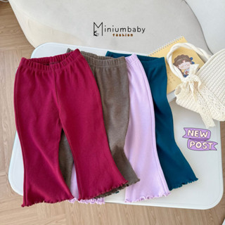 Quần legging ống loe dáng lửng, chất liệu cotton gân thoáng mát mềm mịn cho bé Miniumbaby QD1650