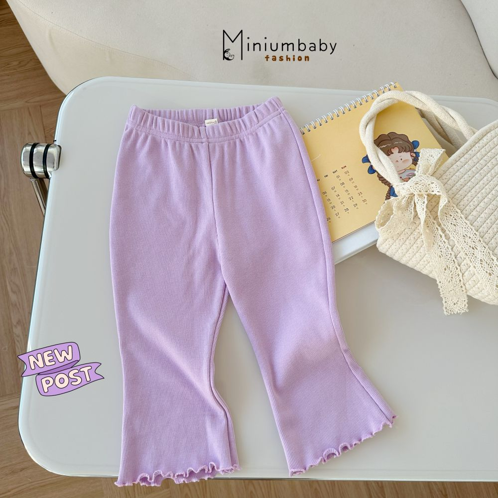Quần dài ống loe cho bé gái chất liệu cotton co dãn, mềm min trendy , miniumbabyfashion QD1650