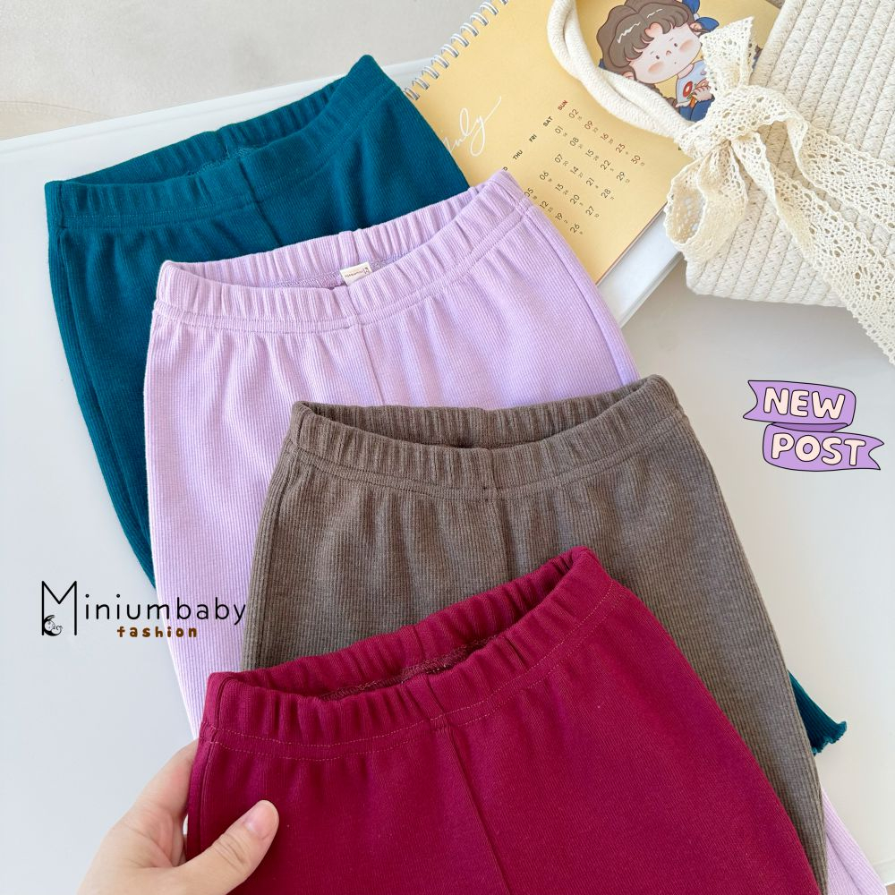 Quần legging ống loe dài, chất liệu cotton thoáng mát, mềm mịn cho bé, Minium thiết kế QD1650