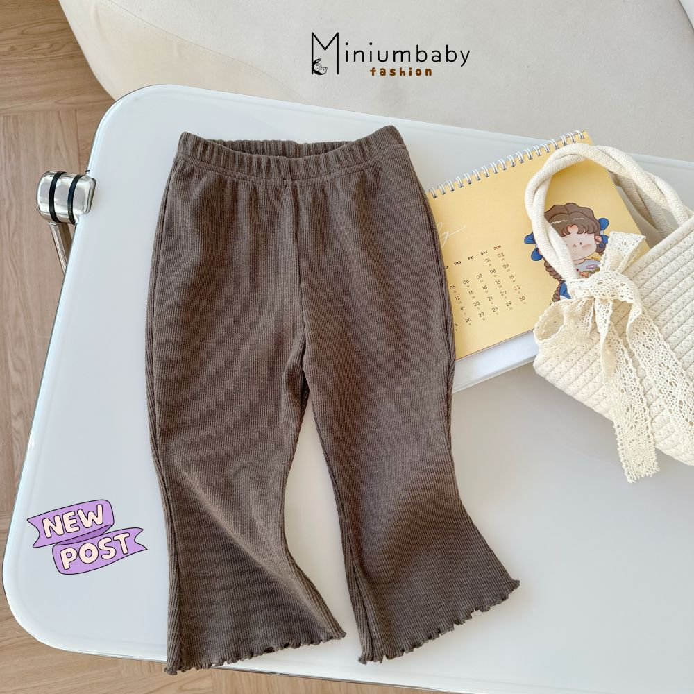 Quần dài ống loe cho bé gái chất liệu cotton co dãn, mềm min trendy , miniumbabyfashion QD1650