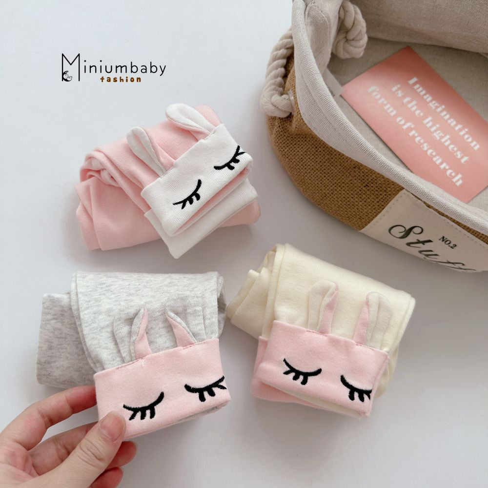 Quần dài Legging thu đông thông thoáng xinh xắn cho bé gái chất cotton mềm mịn, MiniumBaby QD1636