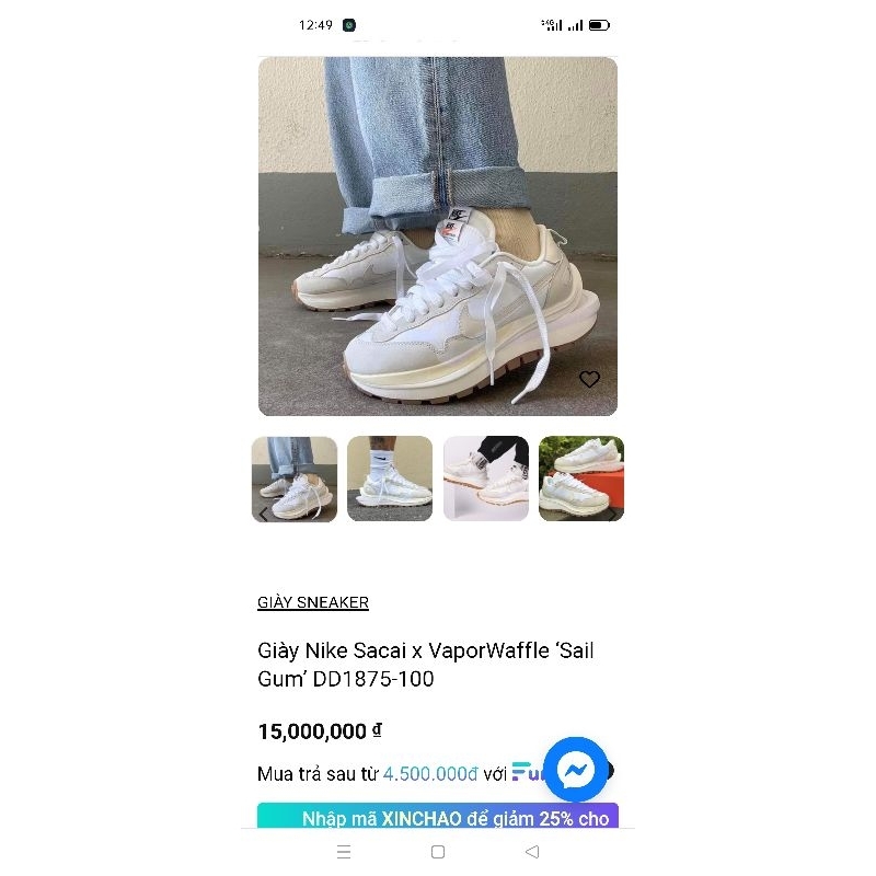 Thanh lý giầy Nike sacai size 37,5
