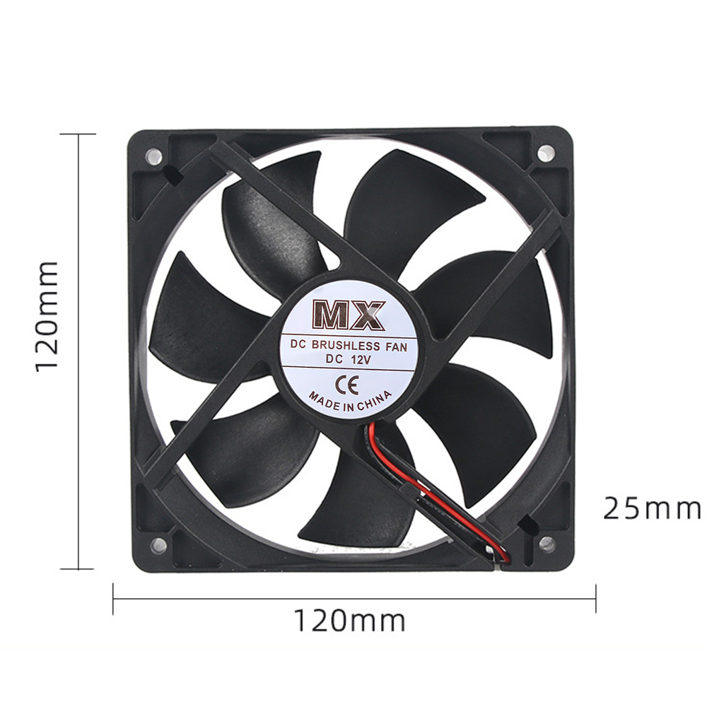 Quạt tản nhiệt MX 12v 4x4, 6x6, 8x8, 12x12CM, làm mát thủy sinh đầy đủ kích thước