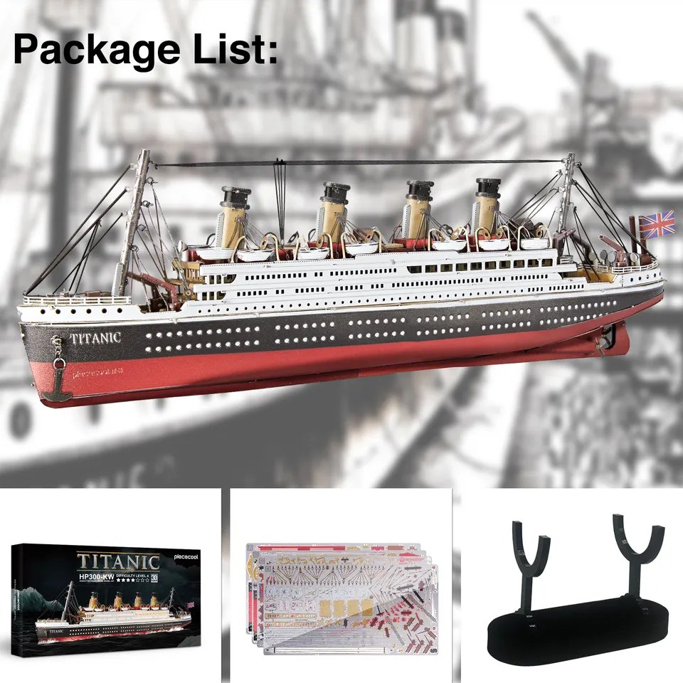 Đồ Chơi Lắp Ráp Mô Hình 3D Bằng Kim Loại Piececool Tàu Titanic  HP300-KW