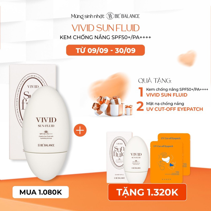Kem chống nắng bebalance sale tặng 2 nạ