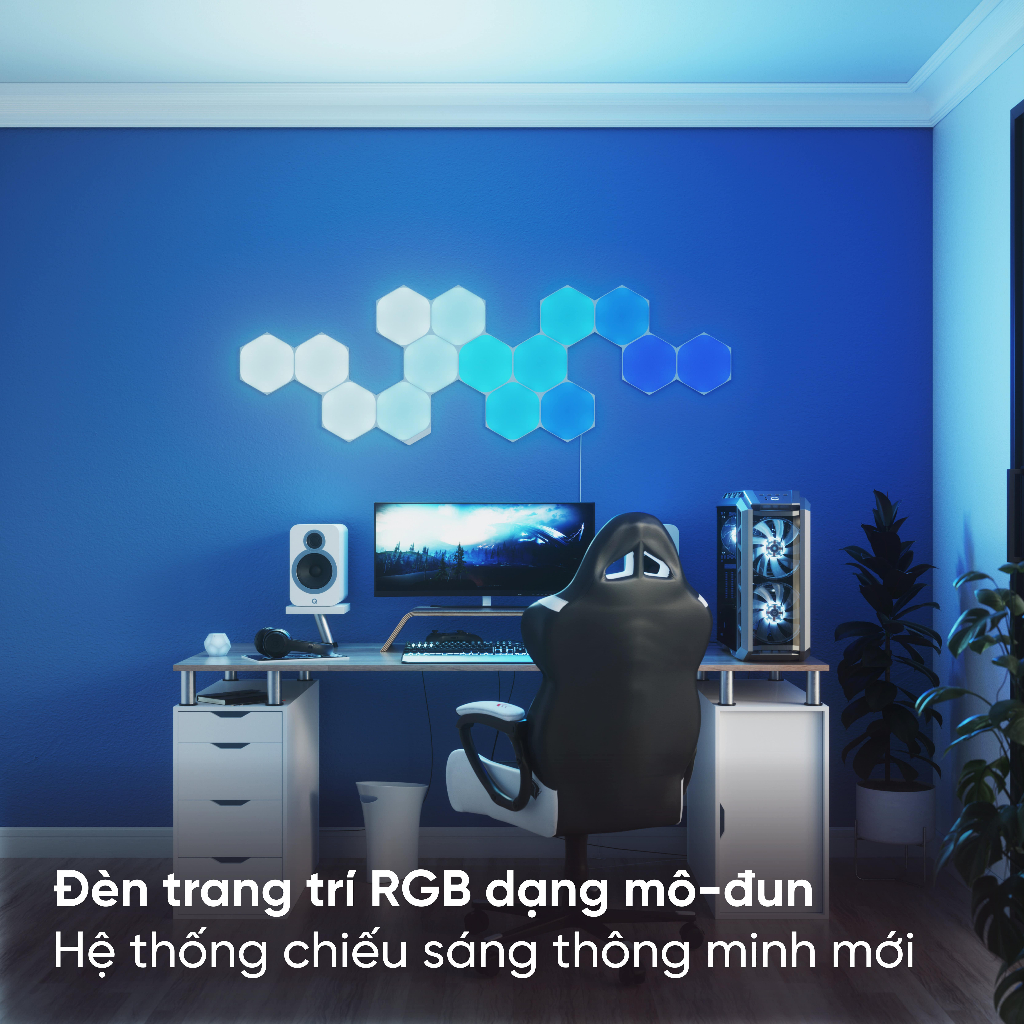 Đèn LED RGB lắp ghép thông minh Nanoleaf Shapes Lục Giác 12 ô đèn