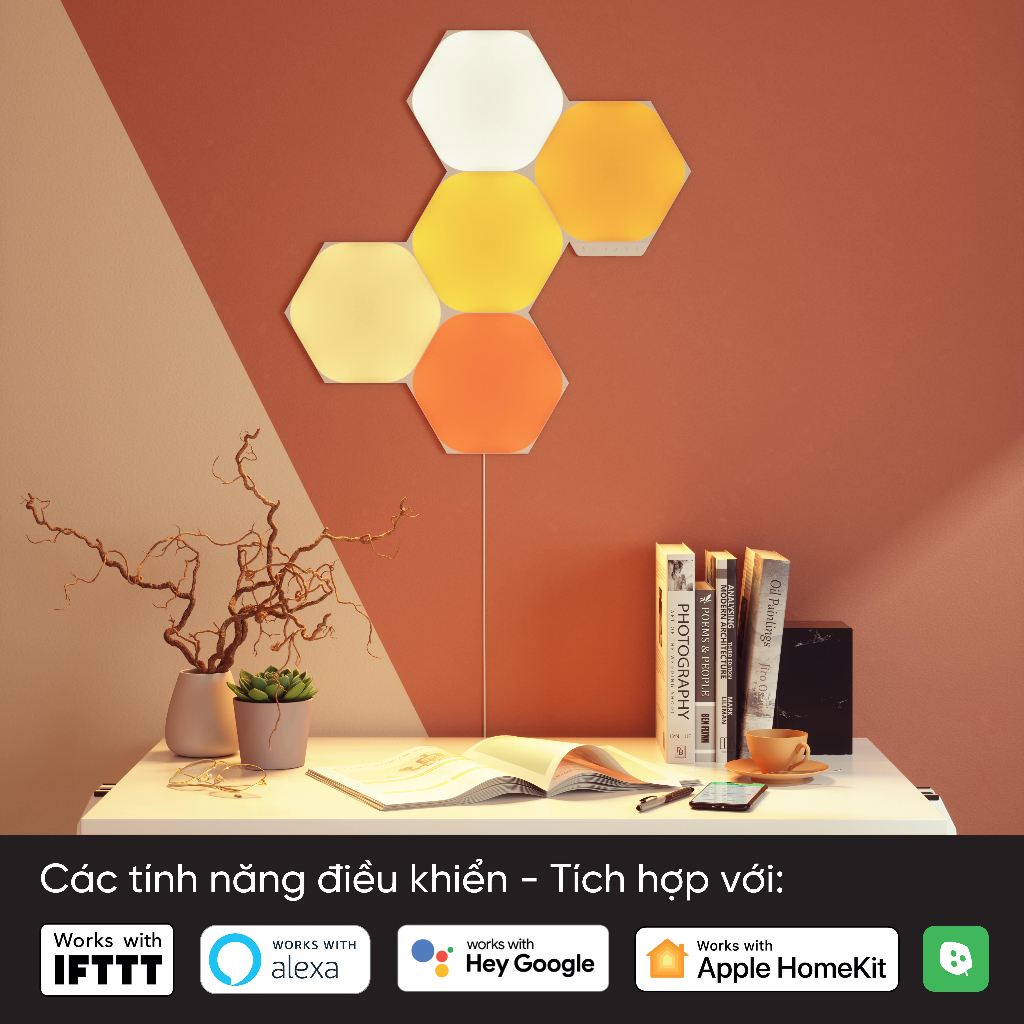 Đèn LED RGB lắp ghép thông minh Nanoleaf Shapes Lục Giác 12 ô đèn