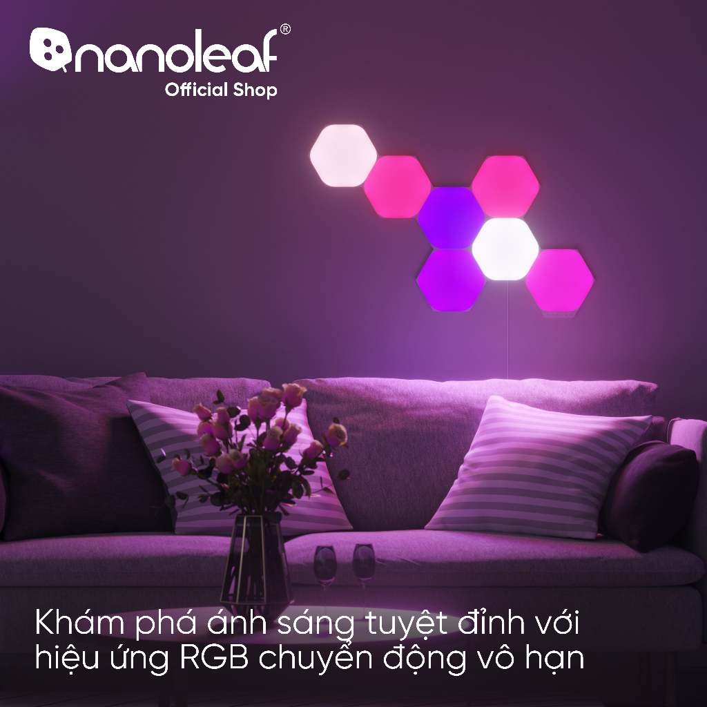 Đèn LED RGB lắp ghép thông minh Nanoleaf Shapes Lục Giác 12 ô đèn