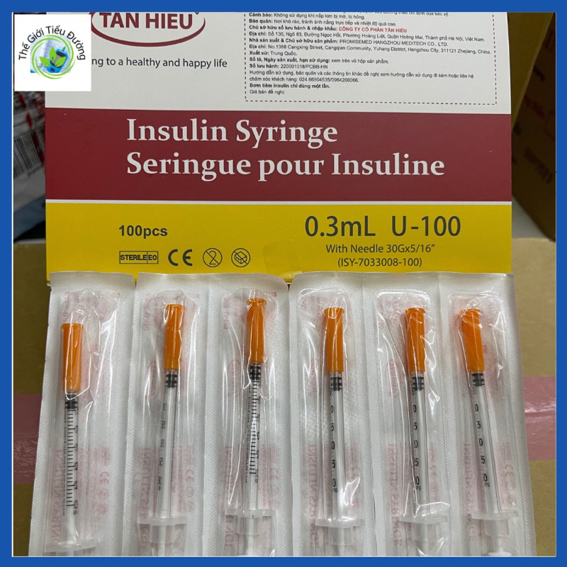 Bơm kim tiêm Insulin Tân Hiếu 0,3ml ( đầu 0,3x8mm)