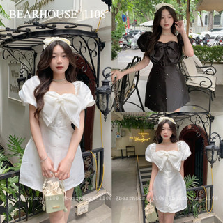 Đầm-váy tafta nơ ngực 3 lớp bồng bềnh đính đá - ver1