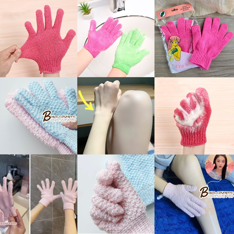 Găng tay tắm tẩy tế bào chết