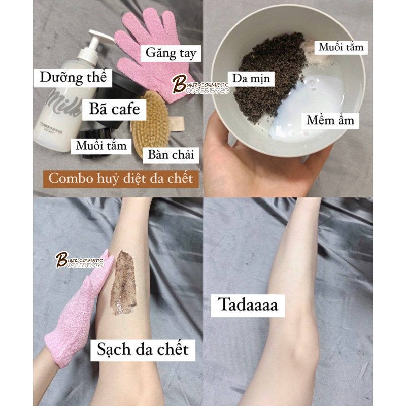 Găng tay tắm tẩy tế bào chết
