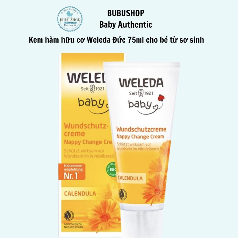 Kem hăm organic Weleda nội địa Đức 75ml cho bé từ sơ sinh