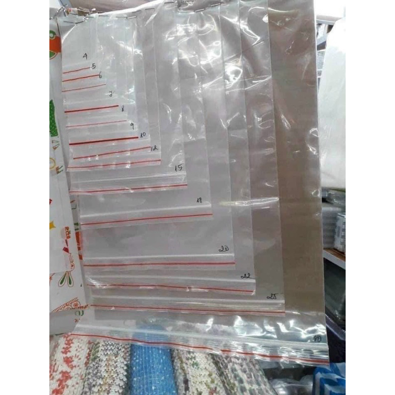 (BÁN LẺ)1kg TÚI ZIPPER CHỈ ĐỎ (1kg /size)