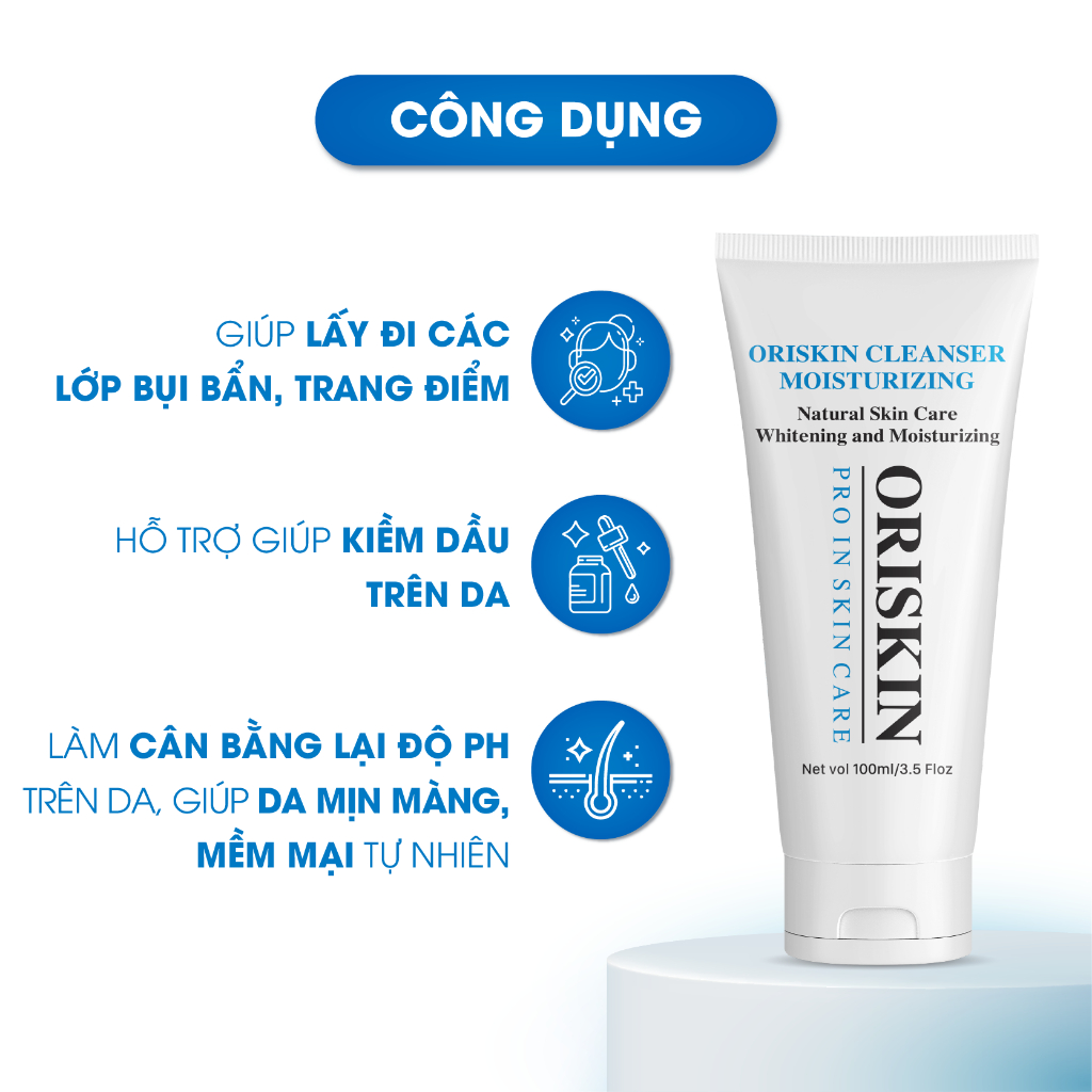 Sữa Rửa Mặt Trắng Da Oriskin Cleanser Moisturizing 100ml