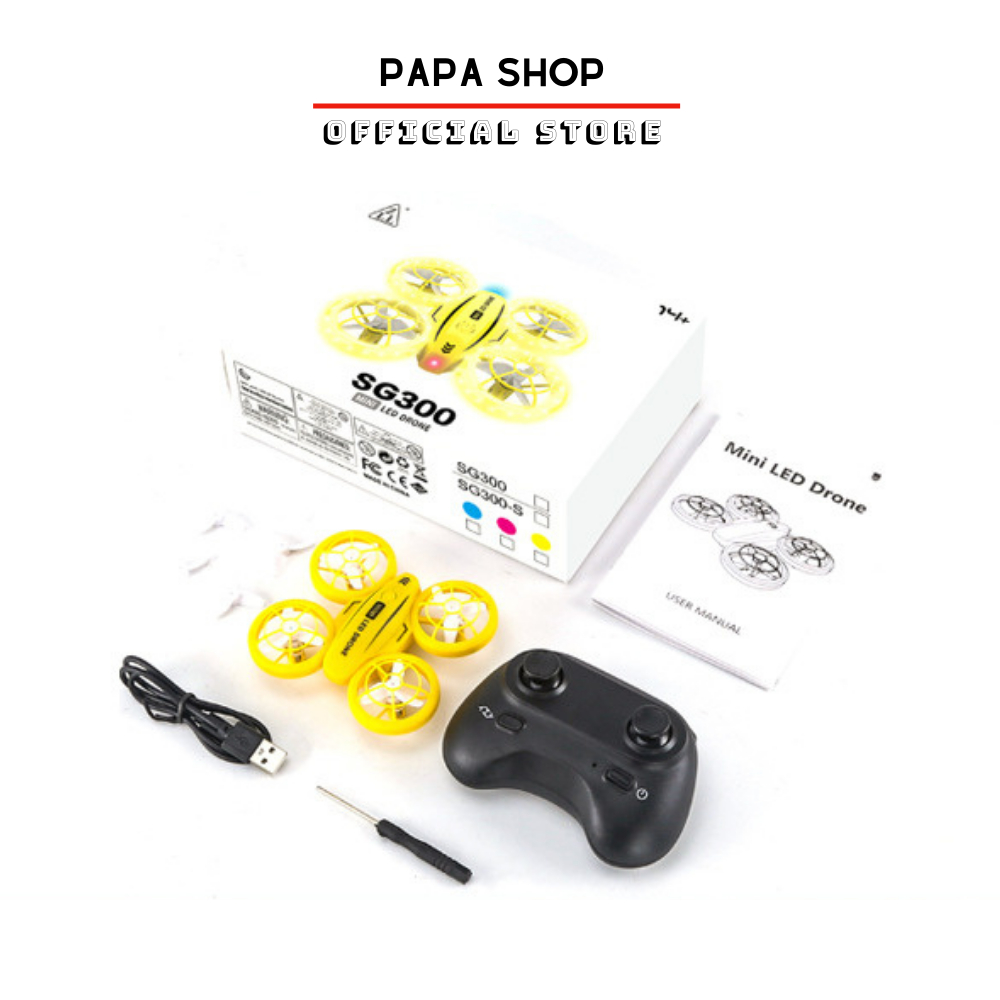 máy bay flycam điều khiển từ xa drone mini đèn led 4 cánh cho trẻ em cỡ nhỏ air cao cấp papashop