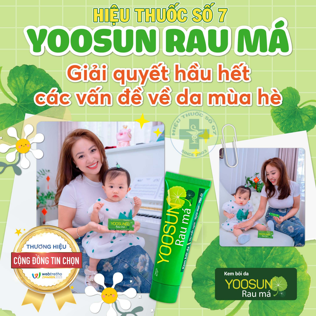 Combo Kem Bôi Da Yoosun Rau Má - Nghệ -  Acnes - 100% Tự Nhiên - Ngăn Ngừa Mụn, Giảm Thâm, Mát Da Từ Thảo Dược(Date Mới)