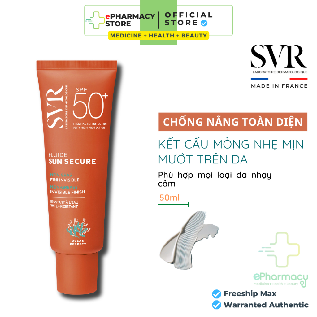 Kem chống nắng SVR Sun Secure Fluide SPF50+