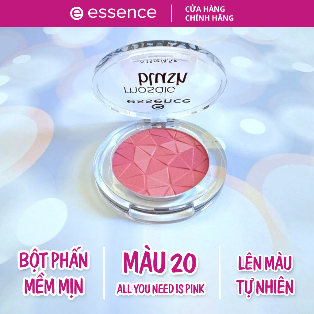 Phấn má hồng Essence Mosaic Blush 20 All You Need Is Pink 3 màu trong 1 lấp lánh 4,5g